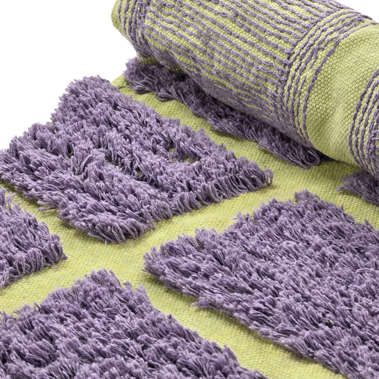 Alfombras redondeadas - Zola Natural Cotton Shaggy (púrpura)