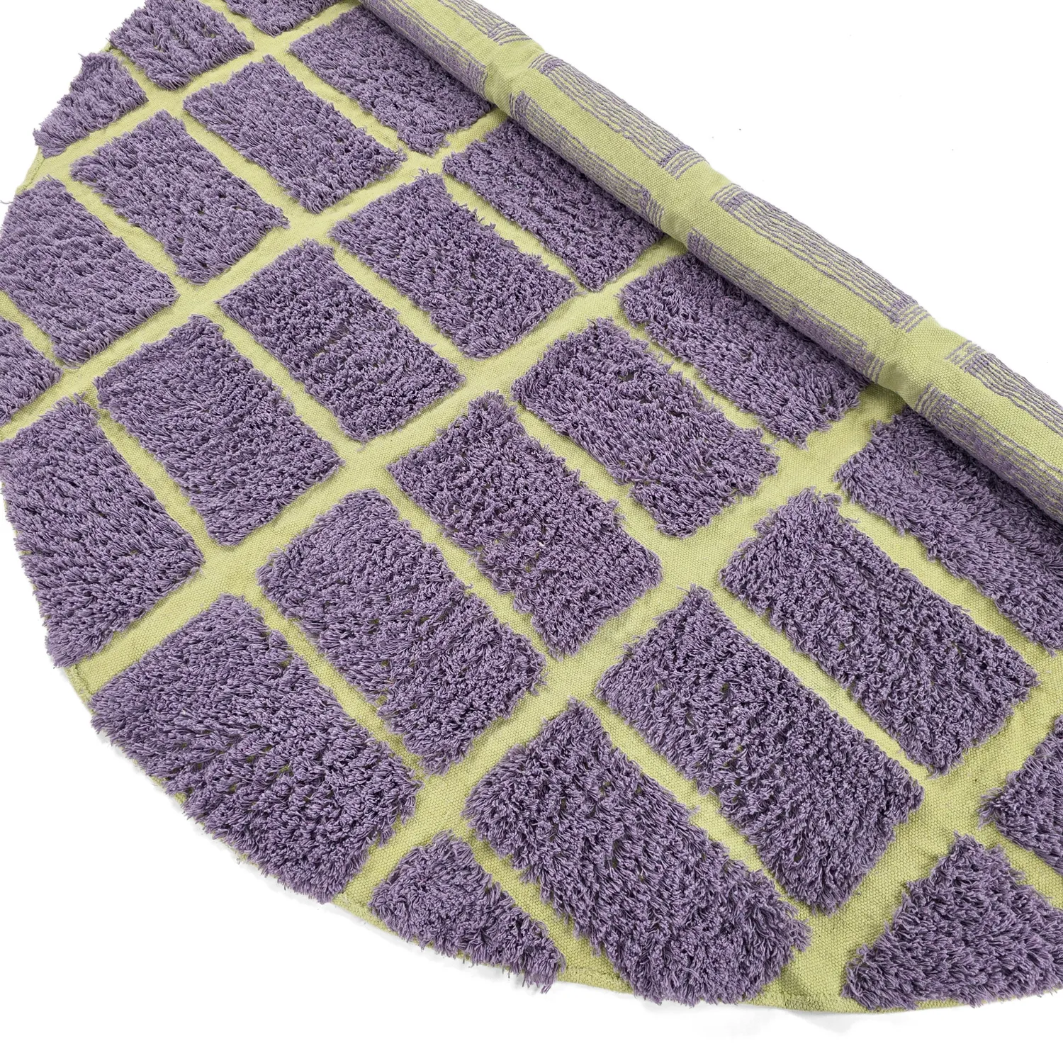 Alfombras redondeadas - Zola Natural Cotton Shaggy (púrpura)
