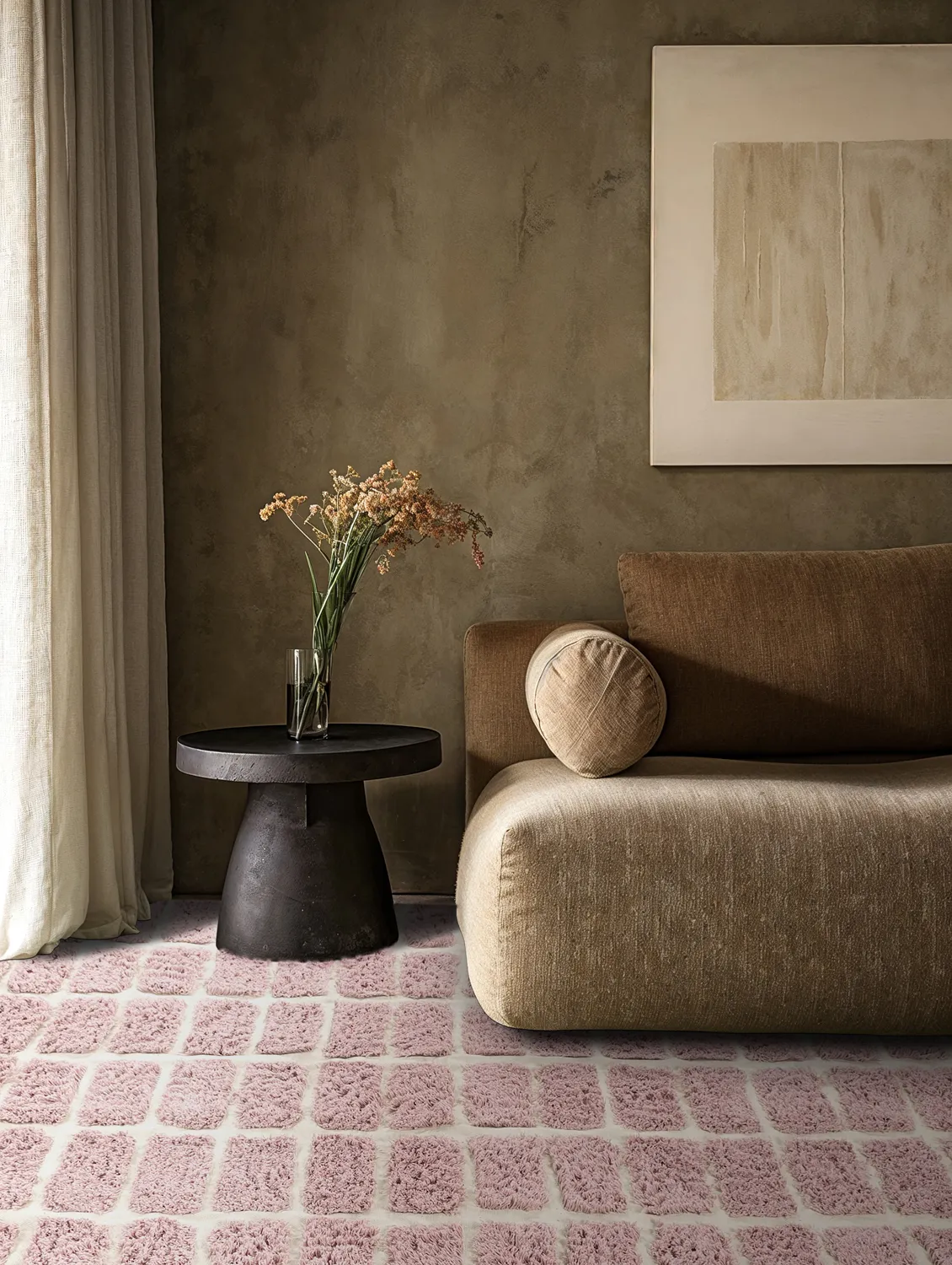 Alfombras de pelo largo - Zola Natural Cotton Shaggy (rosa)