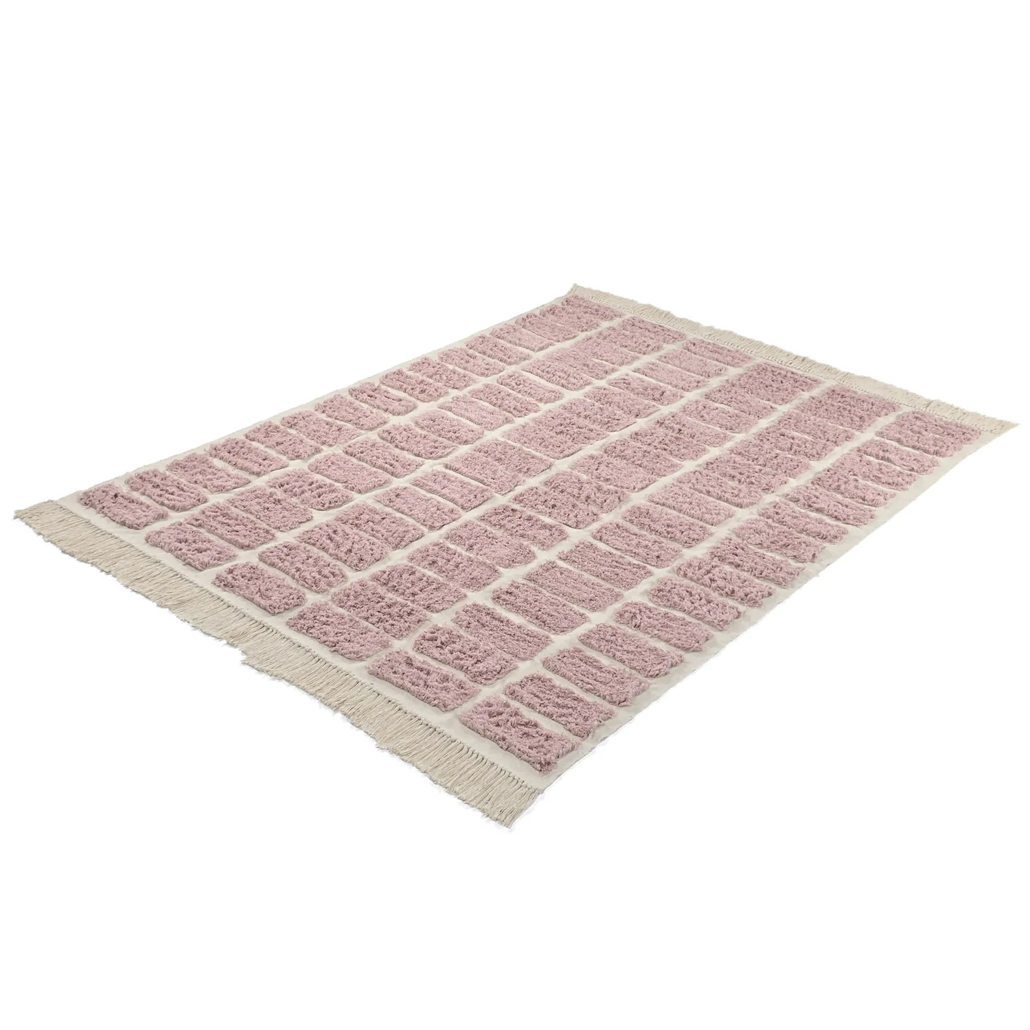 Alfombras de pelo largo - Zola Natural Cotton Shaggy (rosa)