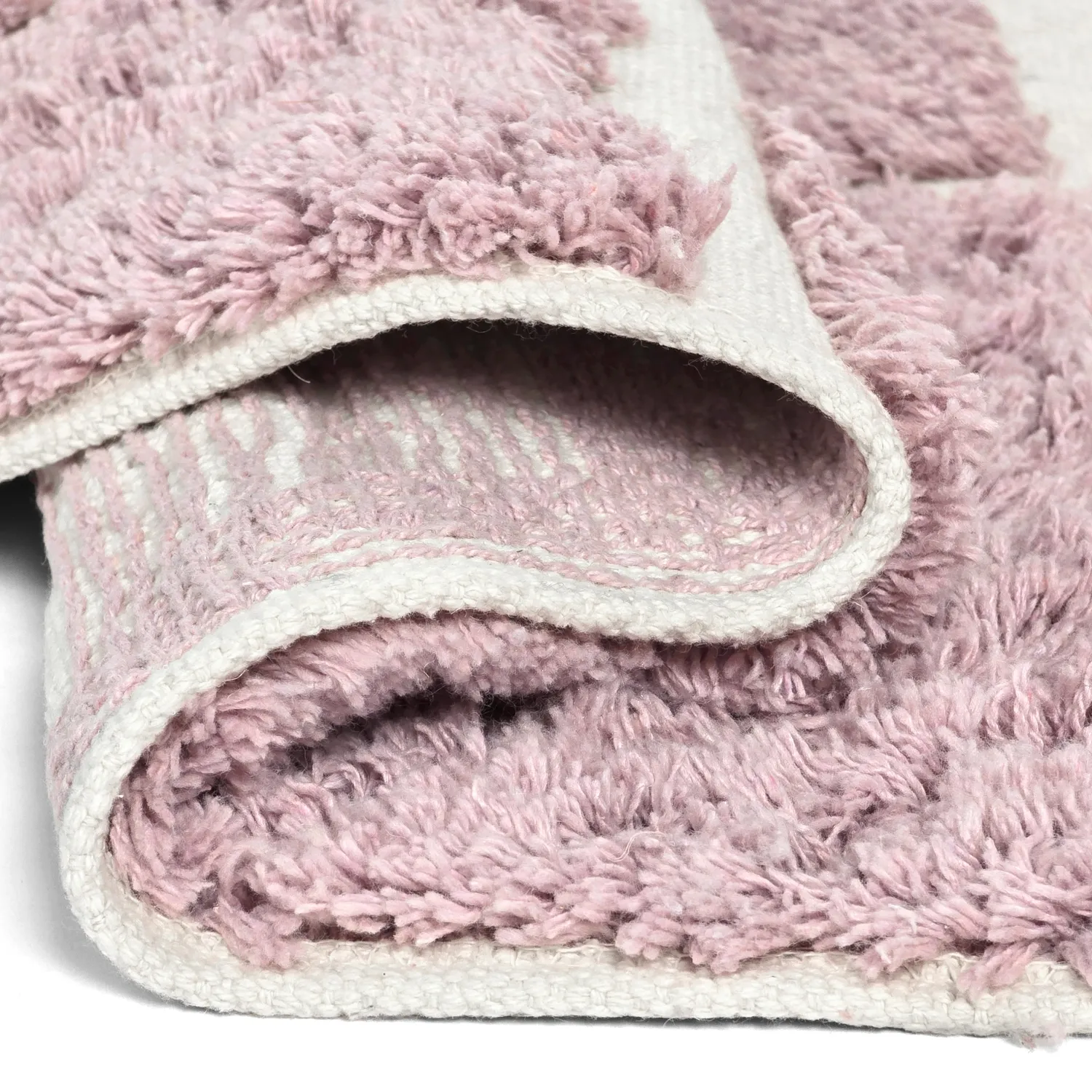 Alfombras redondeadas - Zola Natural Cotton Shaggy (rosa)