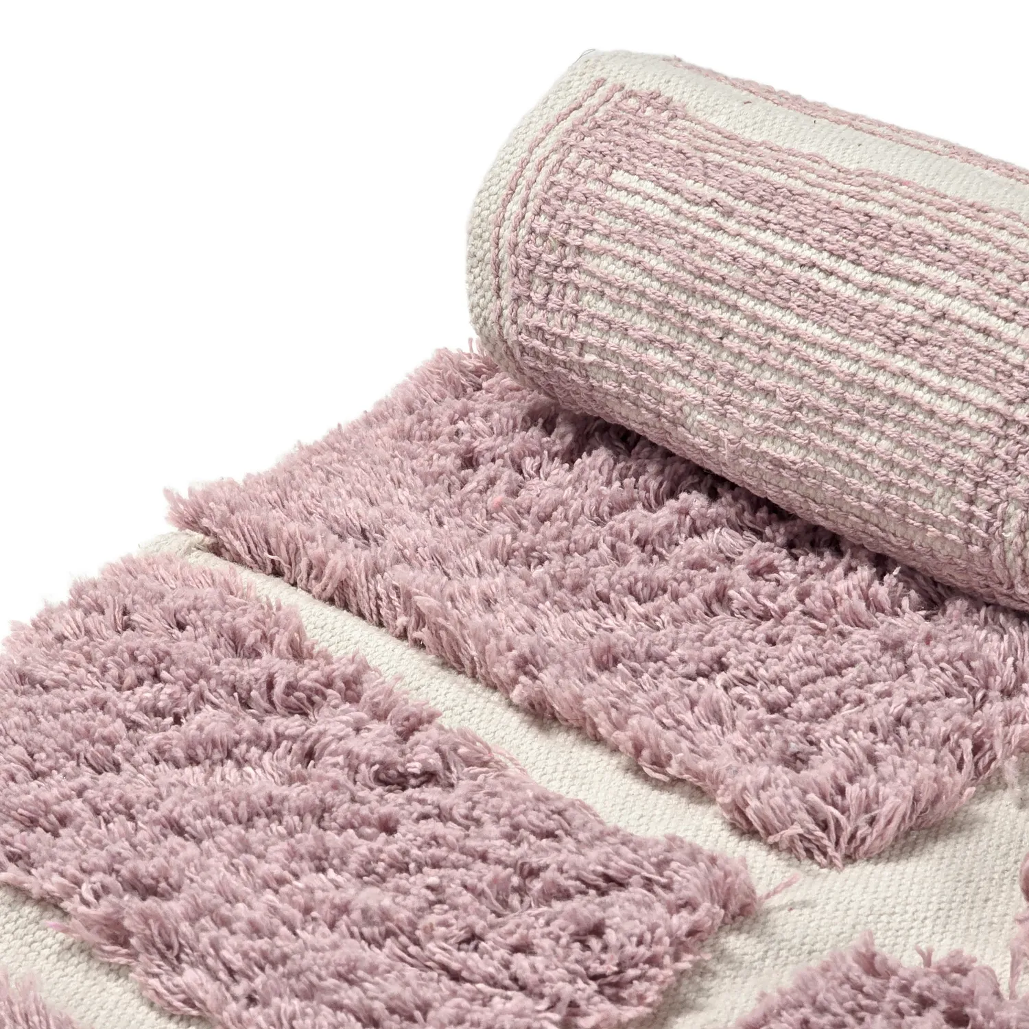 Alfombras redondeadas - Zola Natural Cotton Shaggy (rosa)