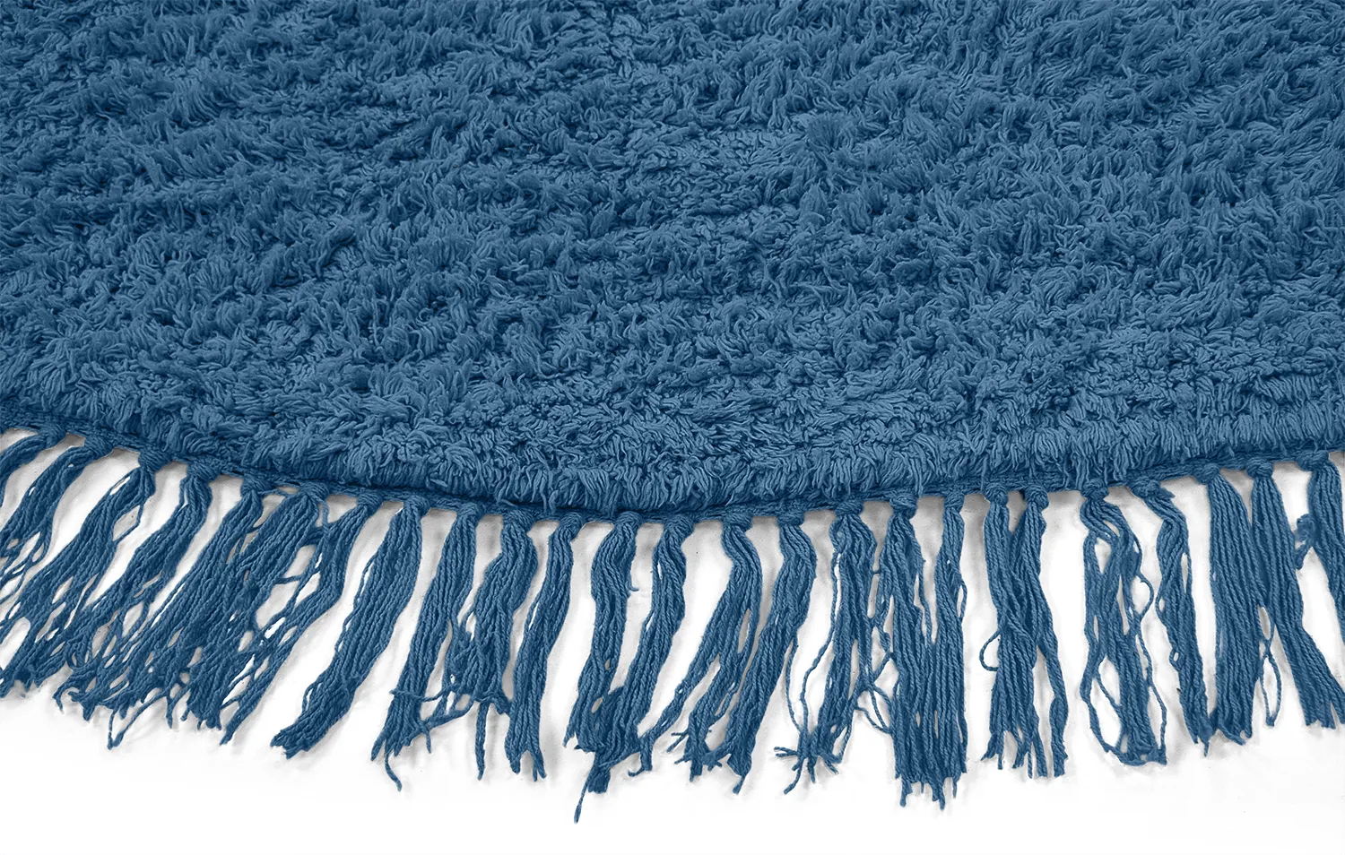 Alfombras redondeadas - Alba Natural Cotton Shaggy (azul)