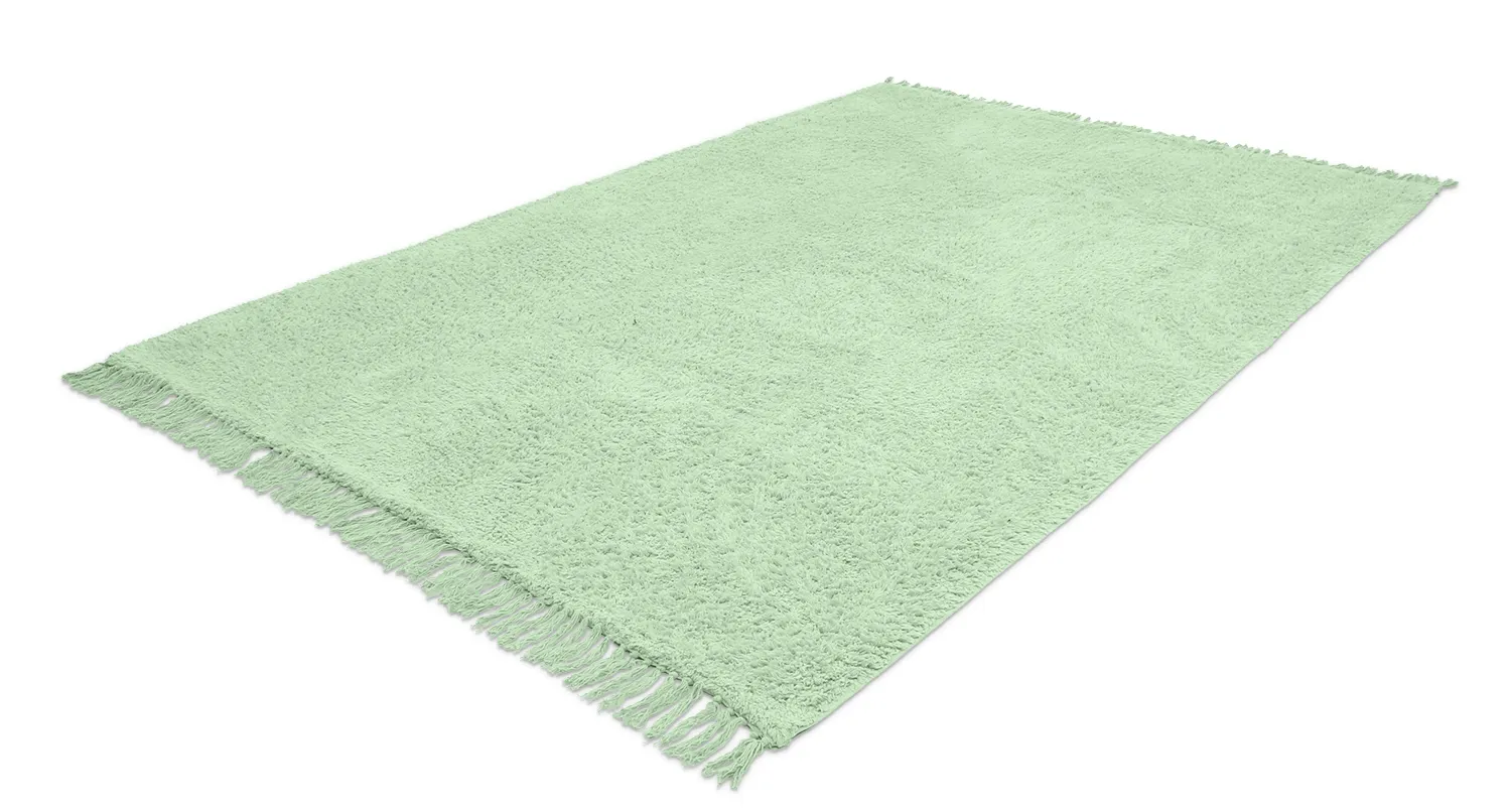 Alfombras de pelo largo - Alba Natural Cotton Shaggy (verde claro)