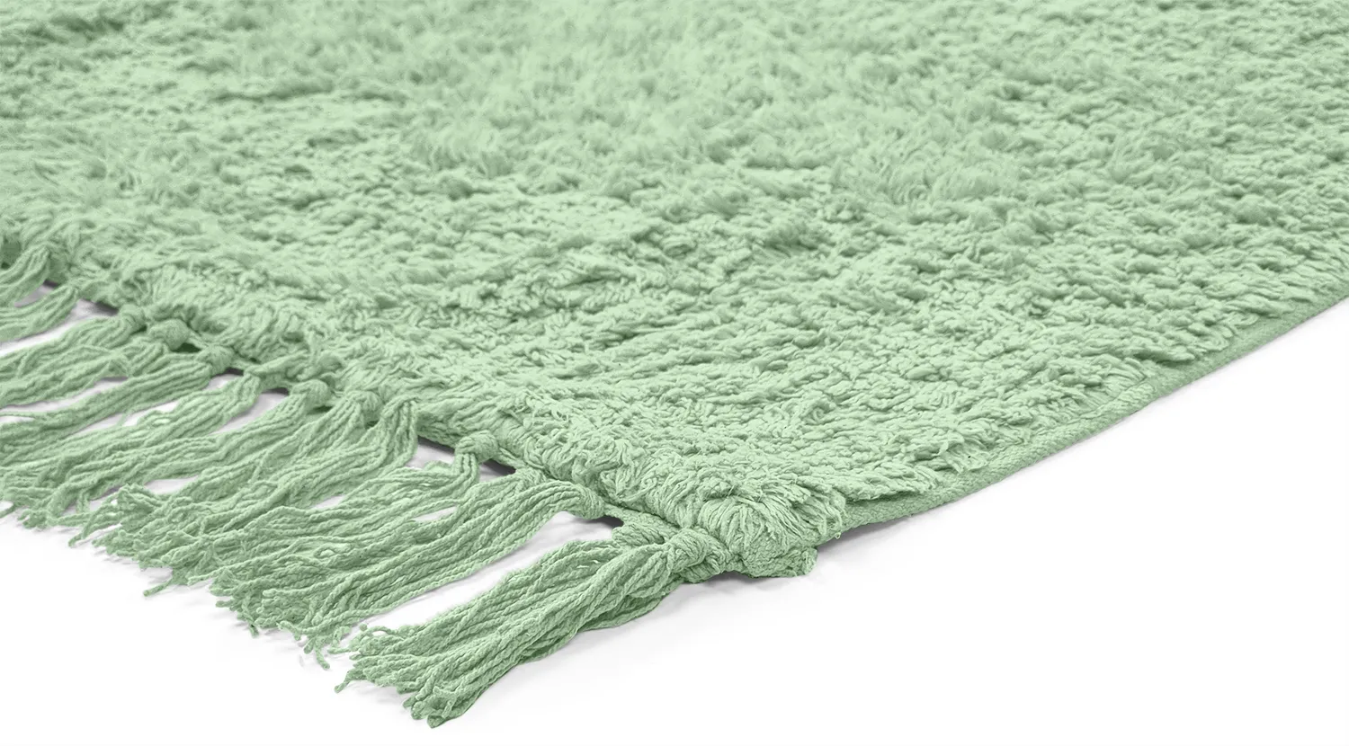 Alfombras de pelo largo - Alba Natural Cotton Shaggy (verde claro)