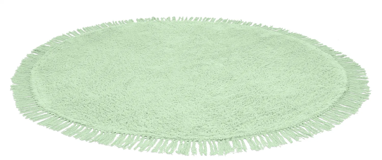 Alfombras redondeadas - Alba Natural Cotton Shaggy (verde claro)
