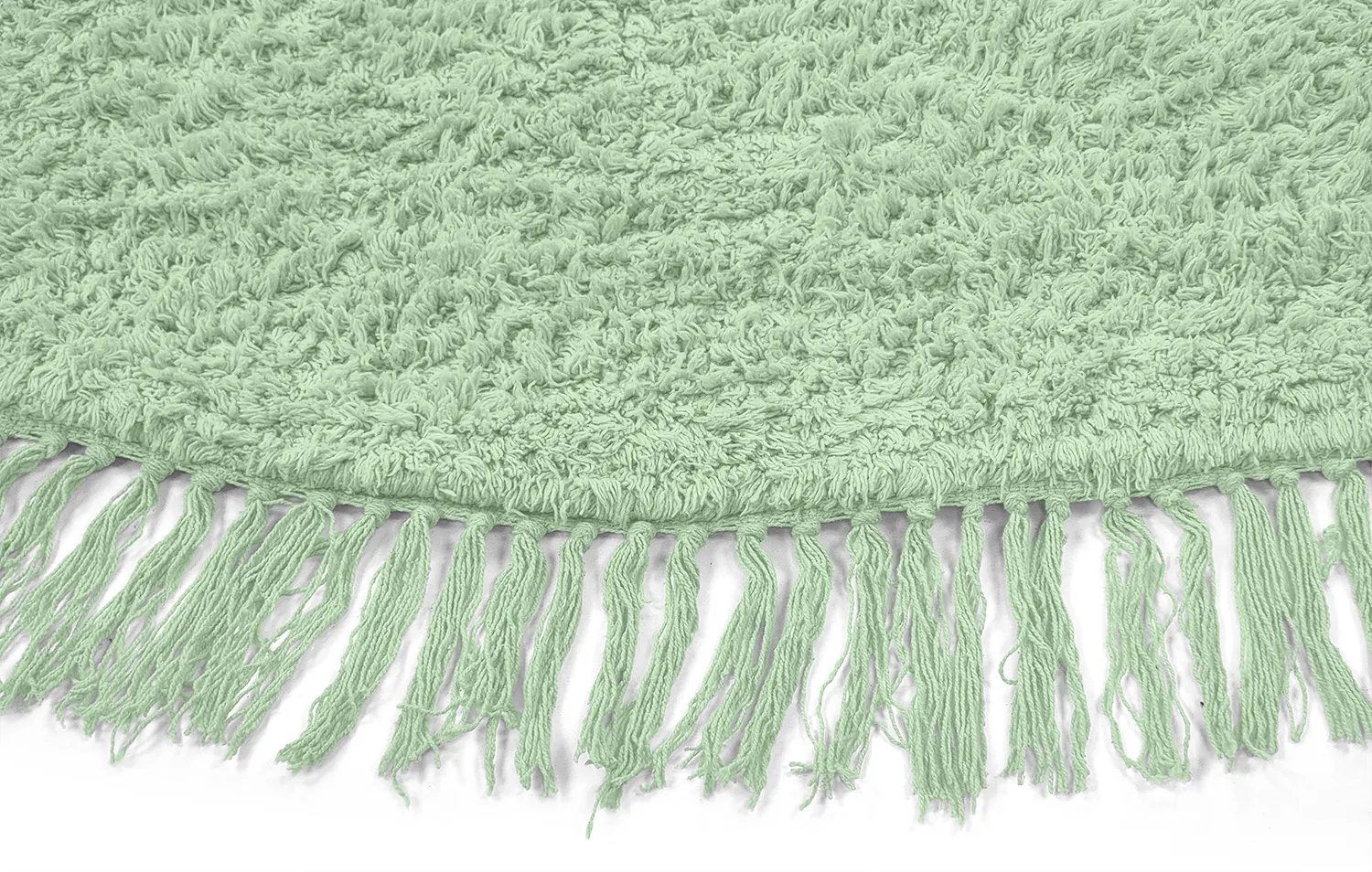 Alfombras redondeadas - Alba Natural Cotton Shaggy (verde claro)