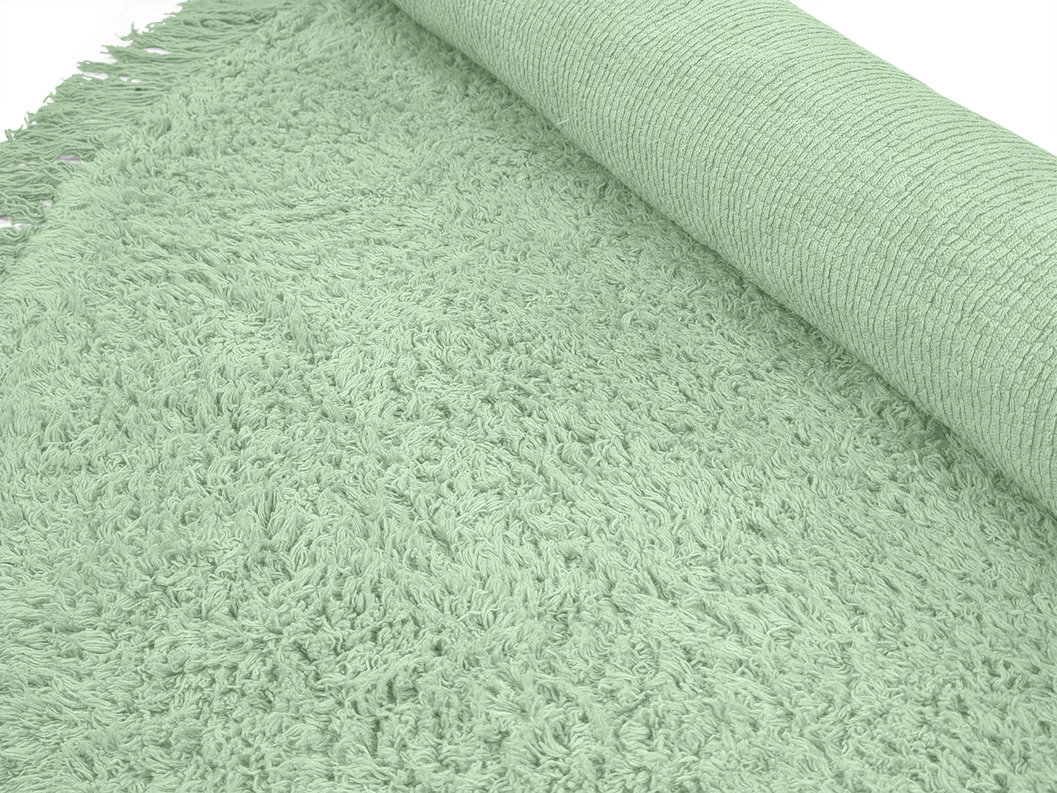 Alfombras redondeadas - Alba Natural Cotton Shaggy (verde claro)