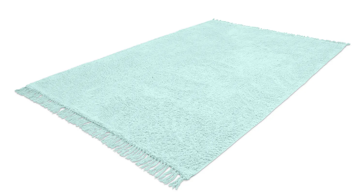 Alfombras de pelo largo - Alba Natural Cotton Shaggy (turquesa)