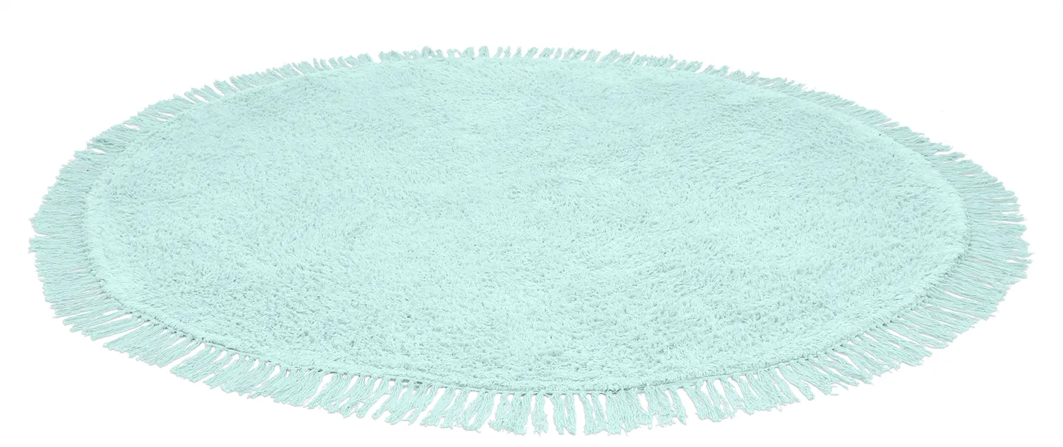 Alfombras redondeadas - Alba Natural Cotton Shaggy (turquesa)
