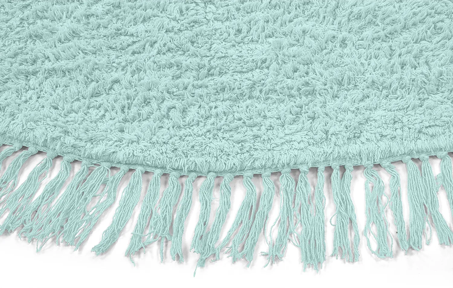 Alfombras redondeadas - Alba Natural Cotton Shaggy (turquesa)