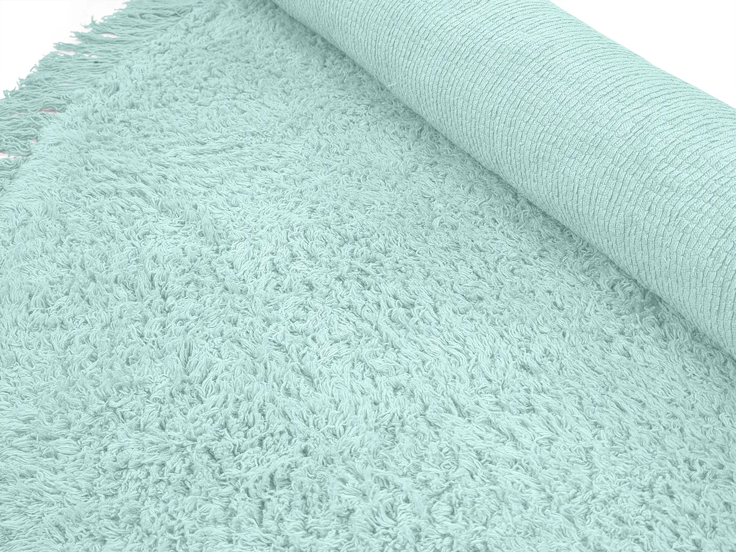 Alfombras redondeadas - Alba Natural Cotton Shaggy (turquesa)