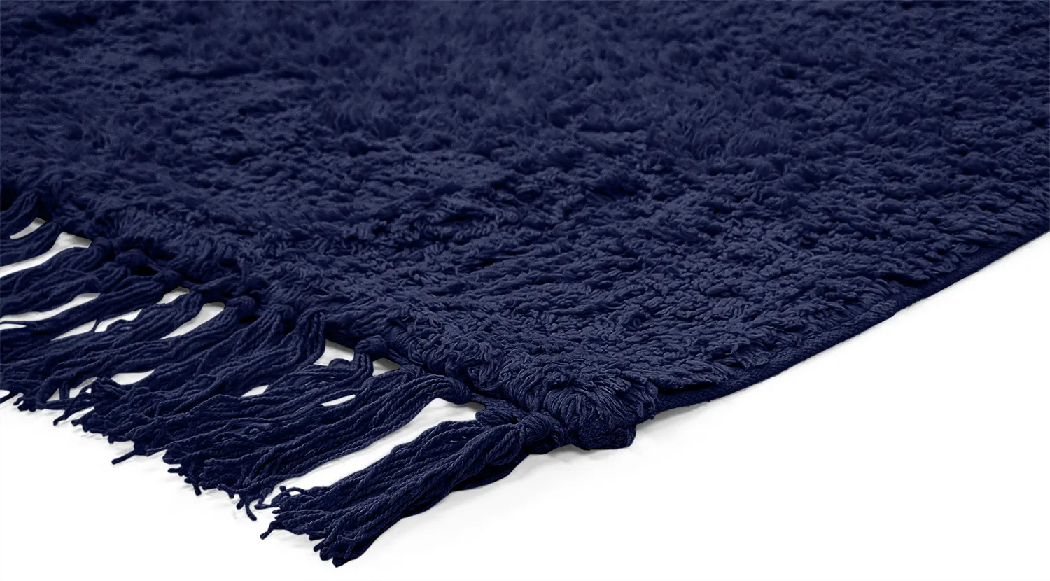 Alfombras de pelo largo - Alba Natural Cotton Shaggy (azul oscuro)