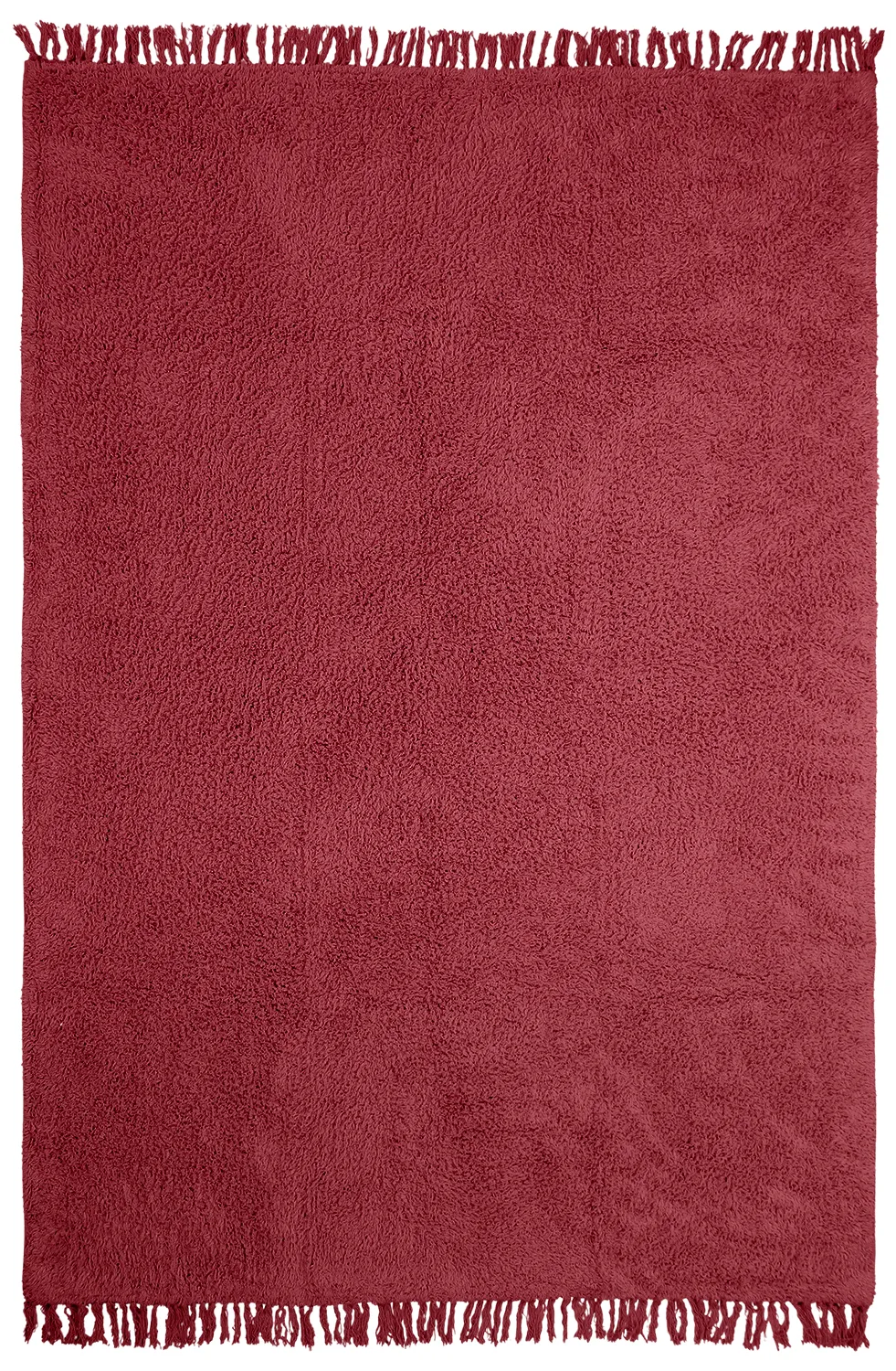 Alfombras de pelo largo - Alba Natural Cotton Shaggy (borgoña)