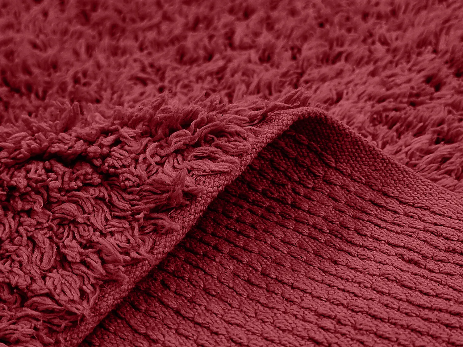 Alfombras de pelo largo - Alba Natural Cotton Shaggy (borgoña)