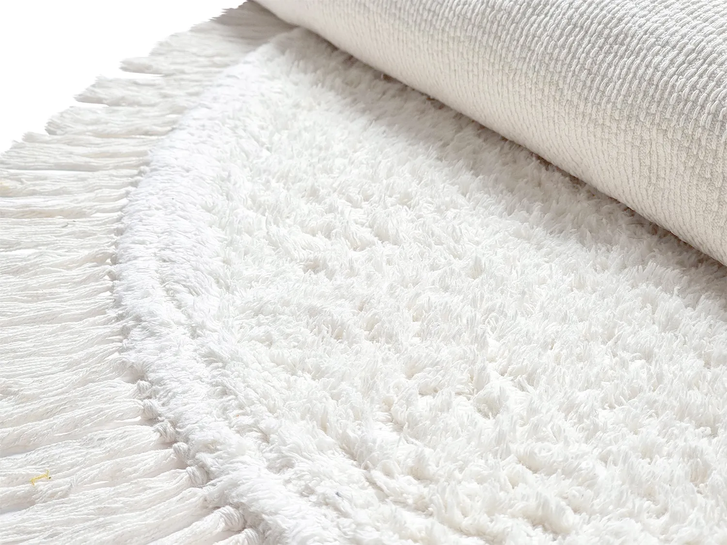 Alfombras redondeadas - Alba Natural Cotton Shaggy (blanco)