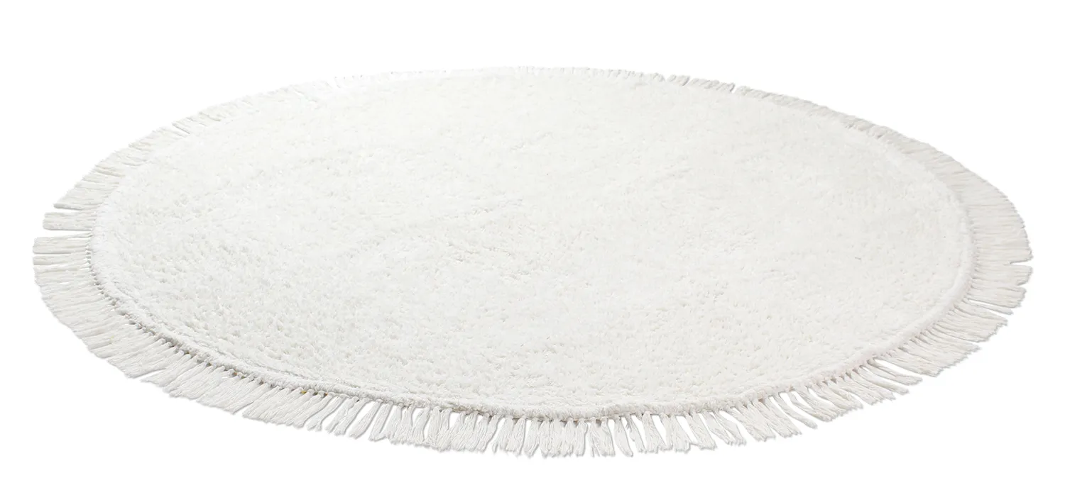 Alfombras redondeadas - Alba Natural Cotton Shaggy (blanco)