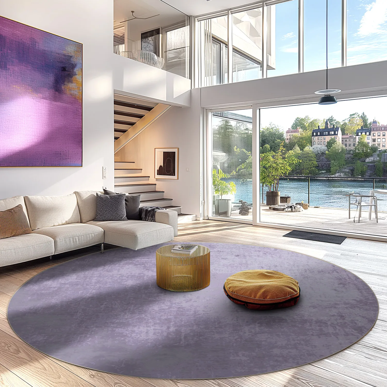 Alfombras redondeadas - Lynton (morado claro)