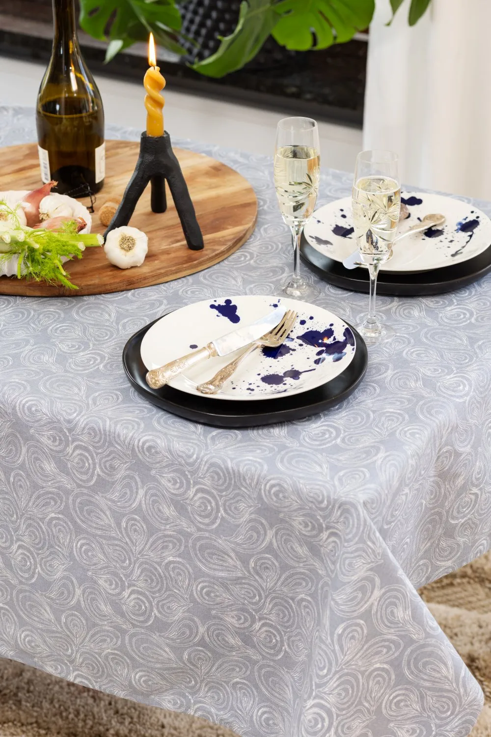 Mantel de algodón Merja (azul)