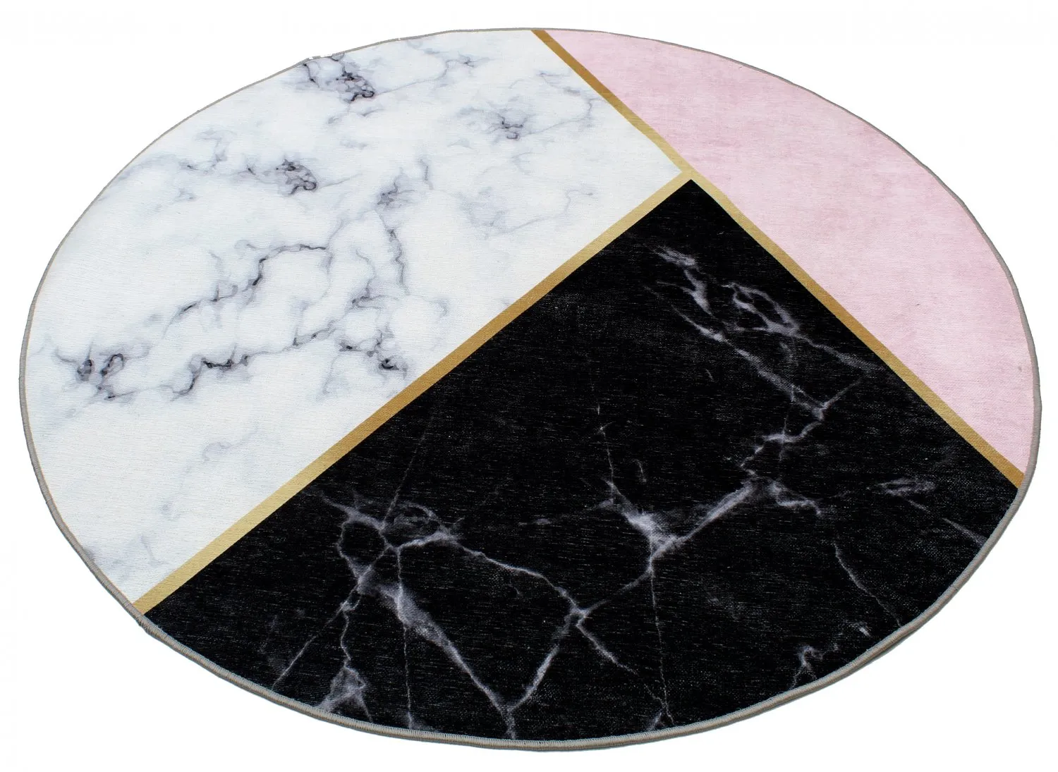 Alfombras redondeadas - Savino (negro/blanco/rosa)