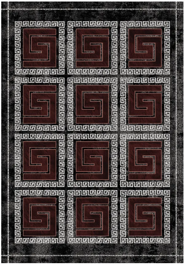 Alfombra Wilton - Milos (negro/rojo)