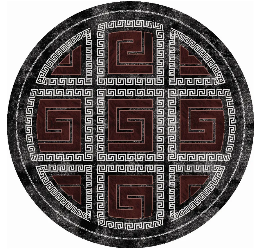 Alfombras redondeadas - Milos (negro/rojo)