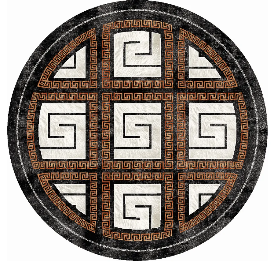 Alfombras redondeadas - Milos (negro/blanco)