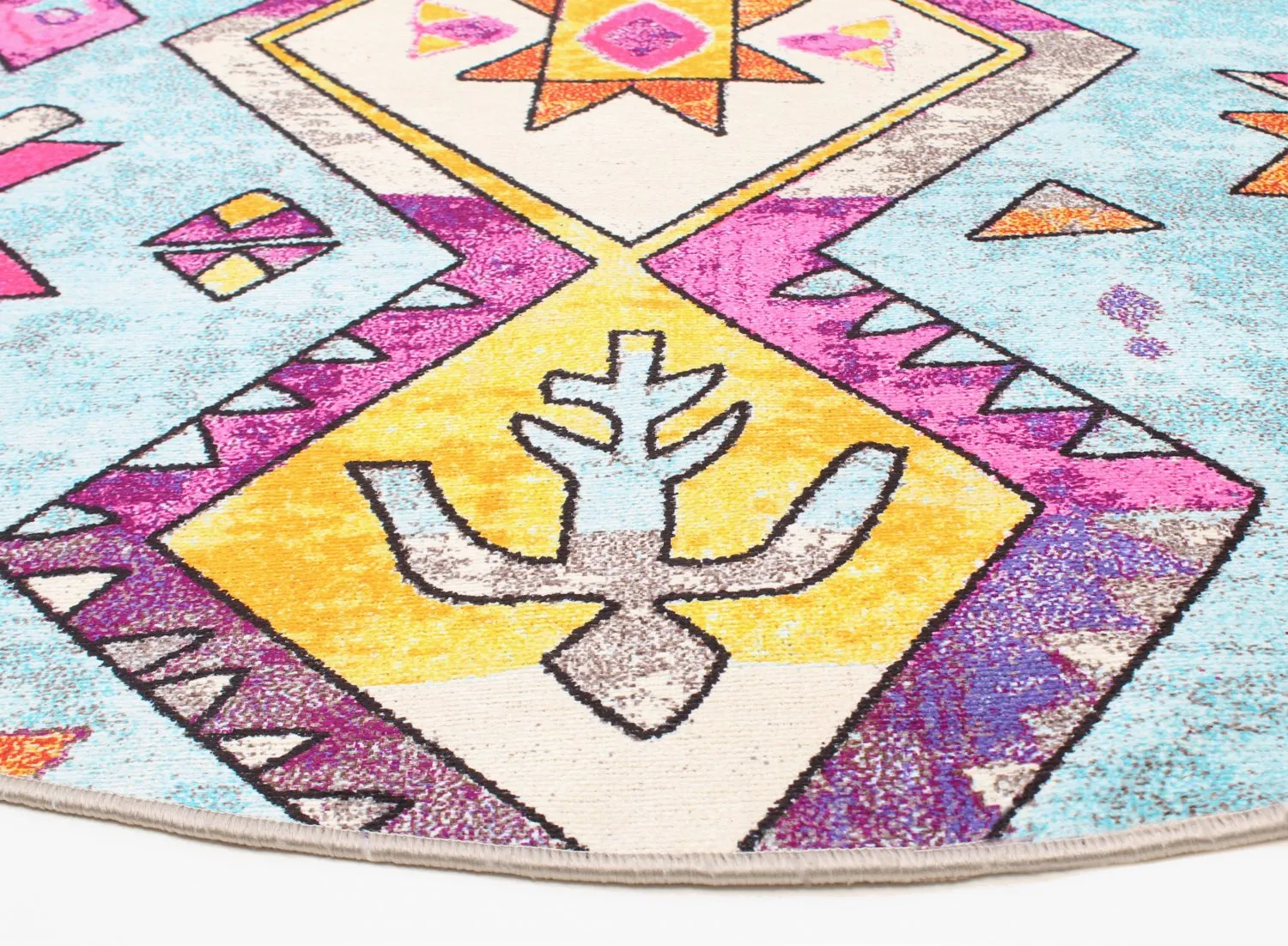 Alfombras redondeadas - Misare (azul/multicolor)