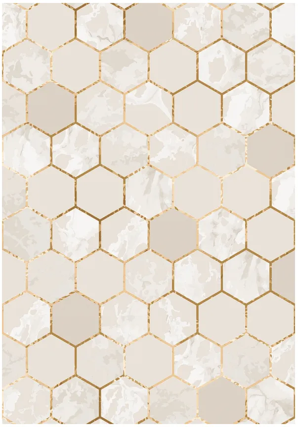 Alfombra Wilton - Morino (beige/blanco/dorado)