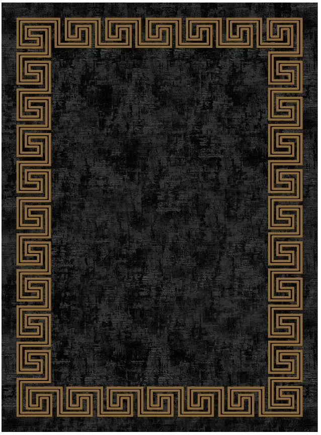 Alfombra Wilton - Myra (negro/oro)