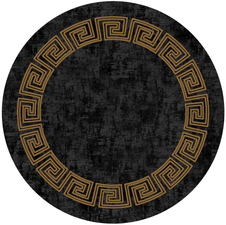 Alfombras redondeadas - Myra (negro/oro)