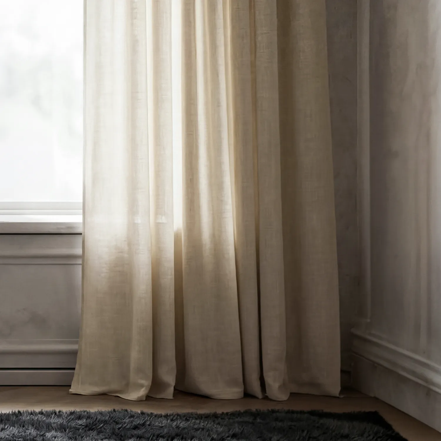 Cortinas Pack de 2 - Cortina de lino Noemi (beige)