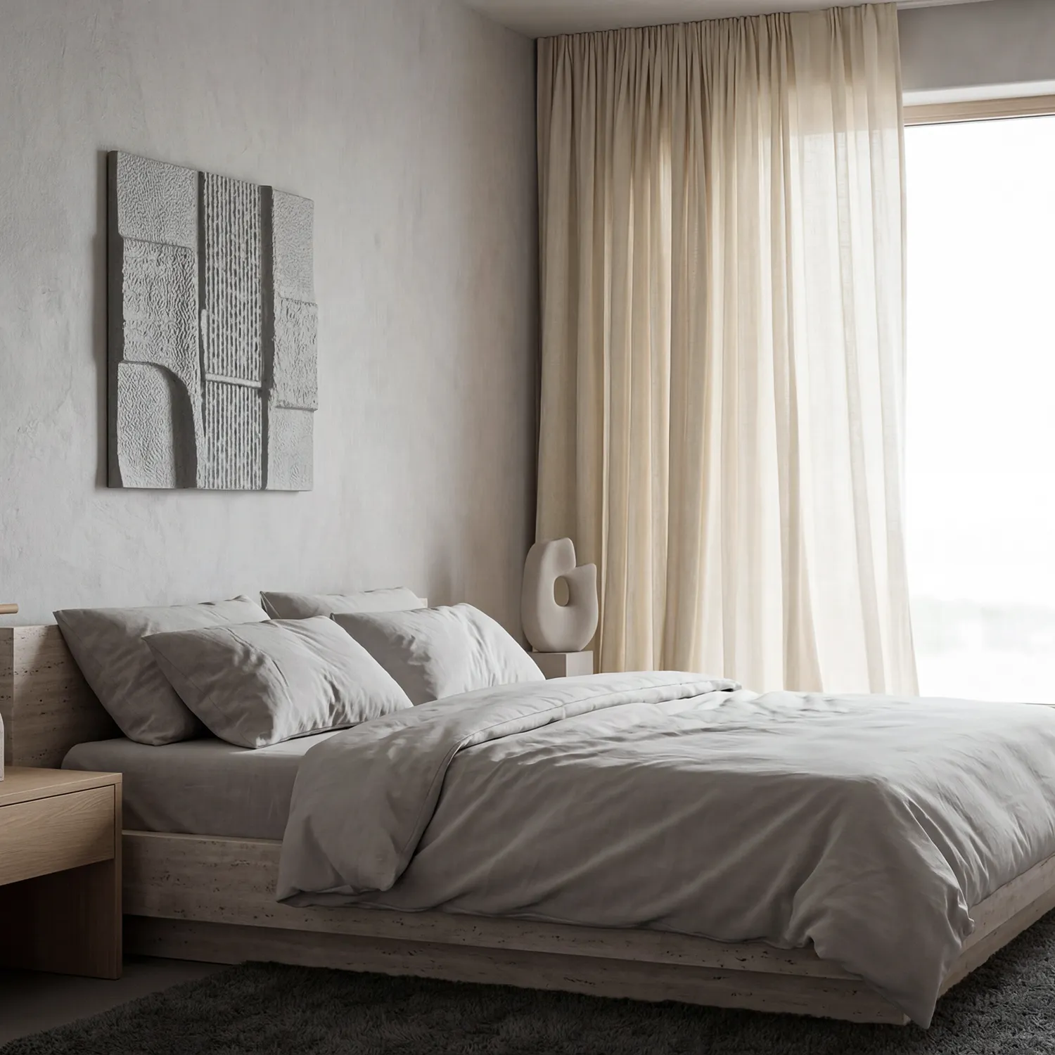 Cortinas Pack de 2 - Cortina de lino Noemi (beige)