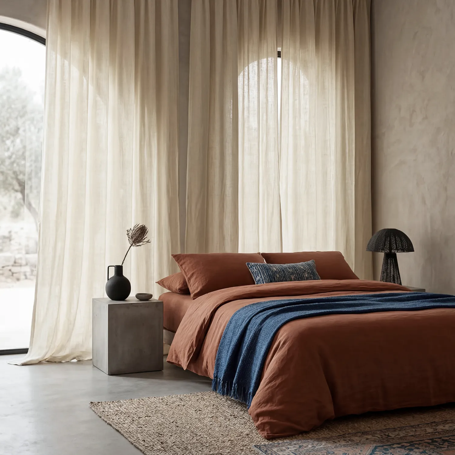 Cortinas Pack de 2 - Cortina de lino Noemi (beige)