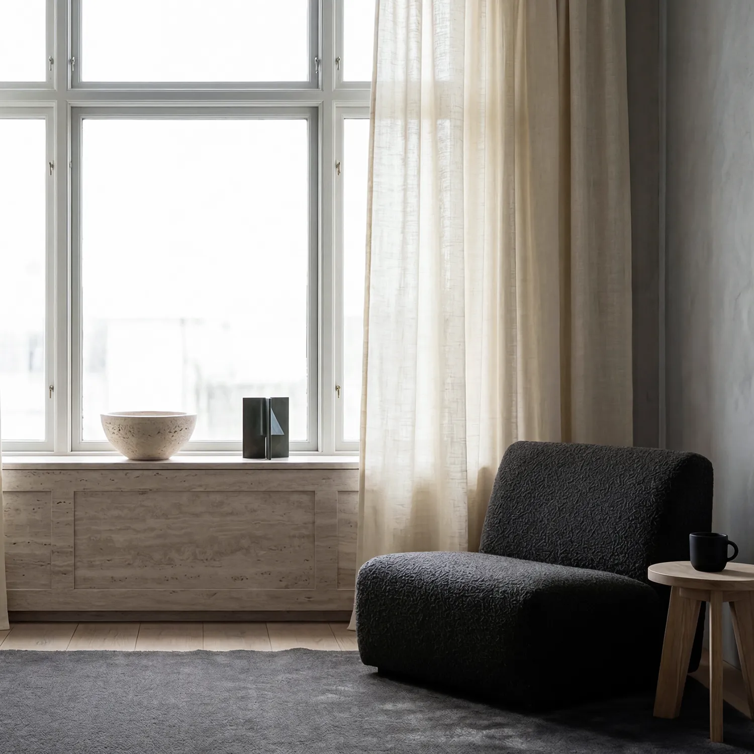Cortinas Pack de 2 - Cortina de lino Noemi (crema)