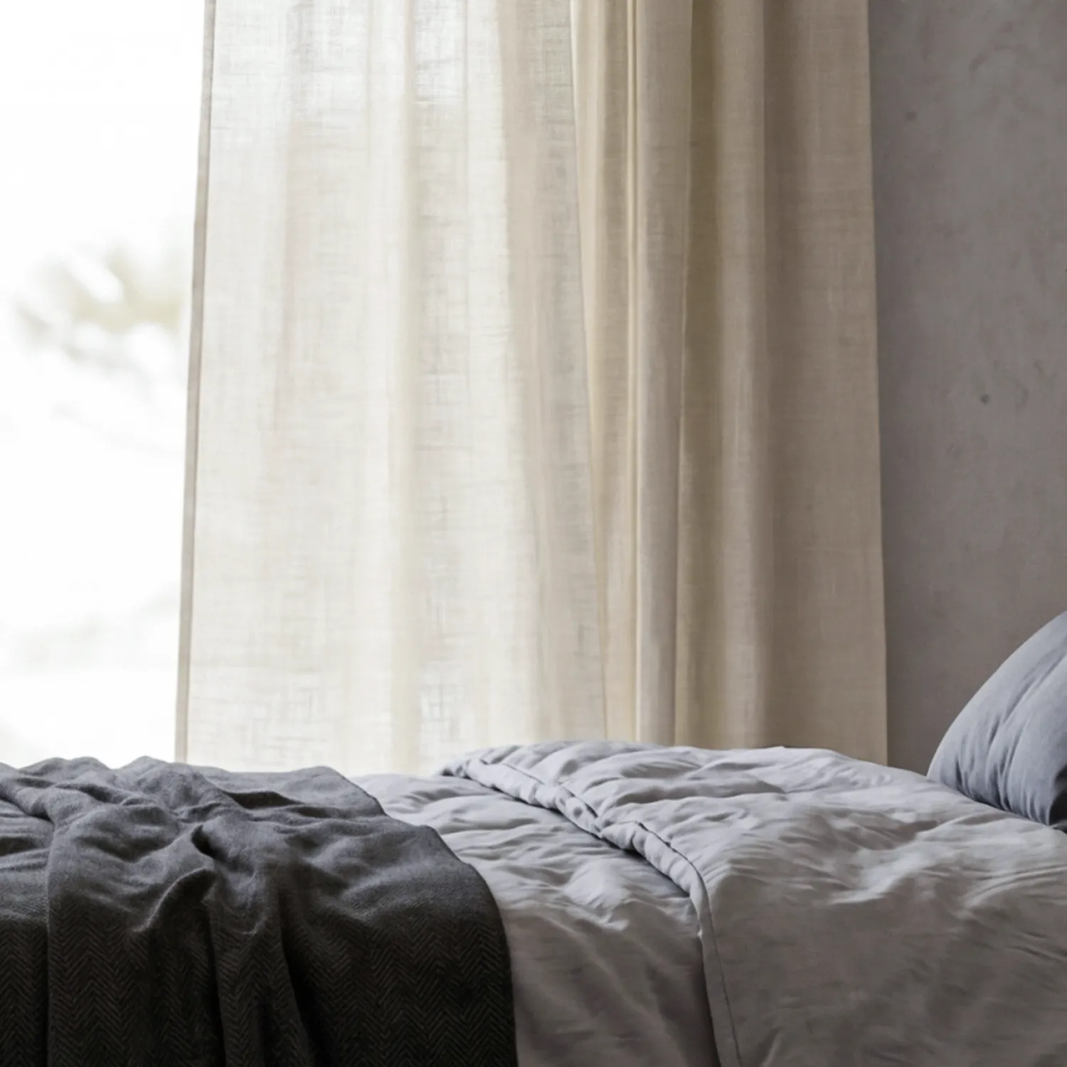 Cortinas Pack de 2 - Cortina de lino Noemi (crema)