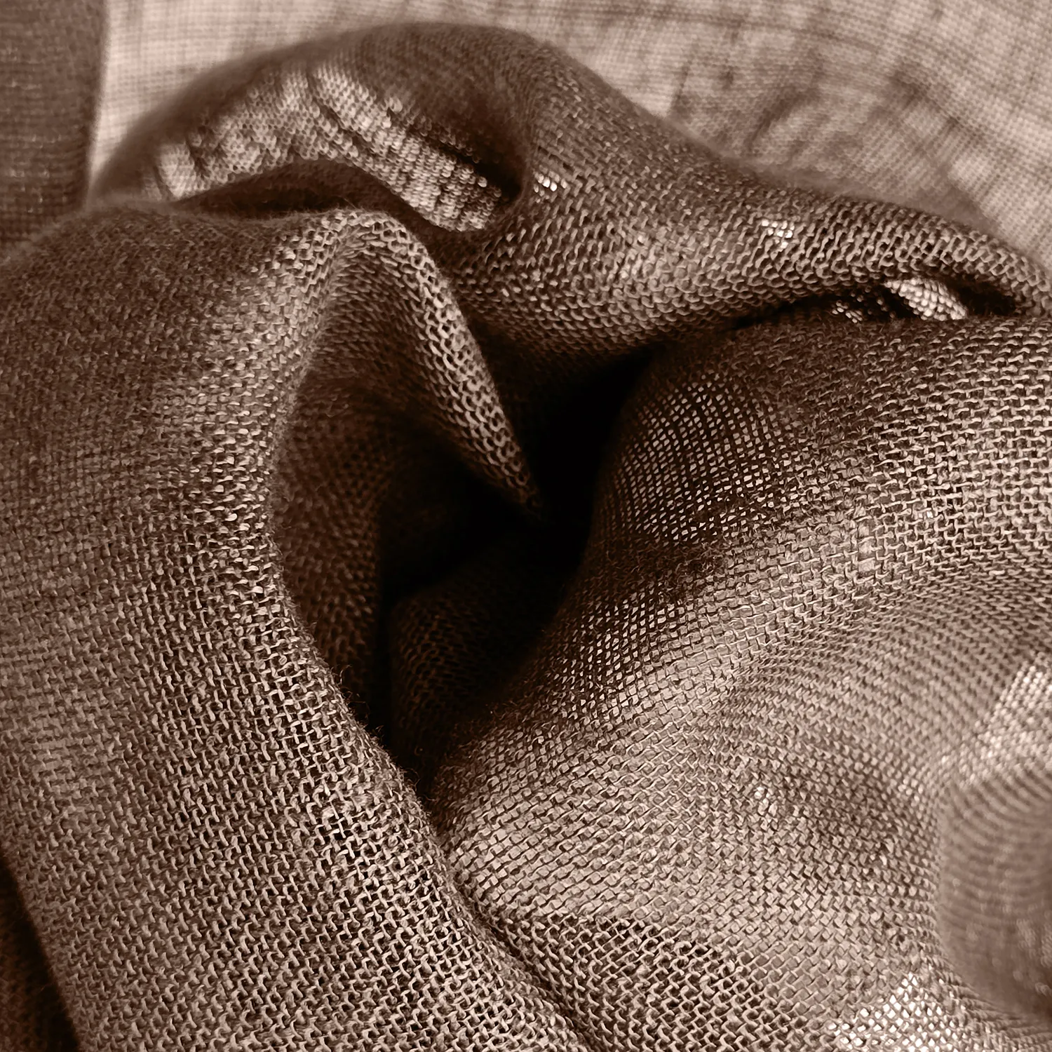 Cortinas Pack de 2 - Cortina de lino Noemi (marrón oscuro)