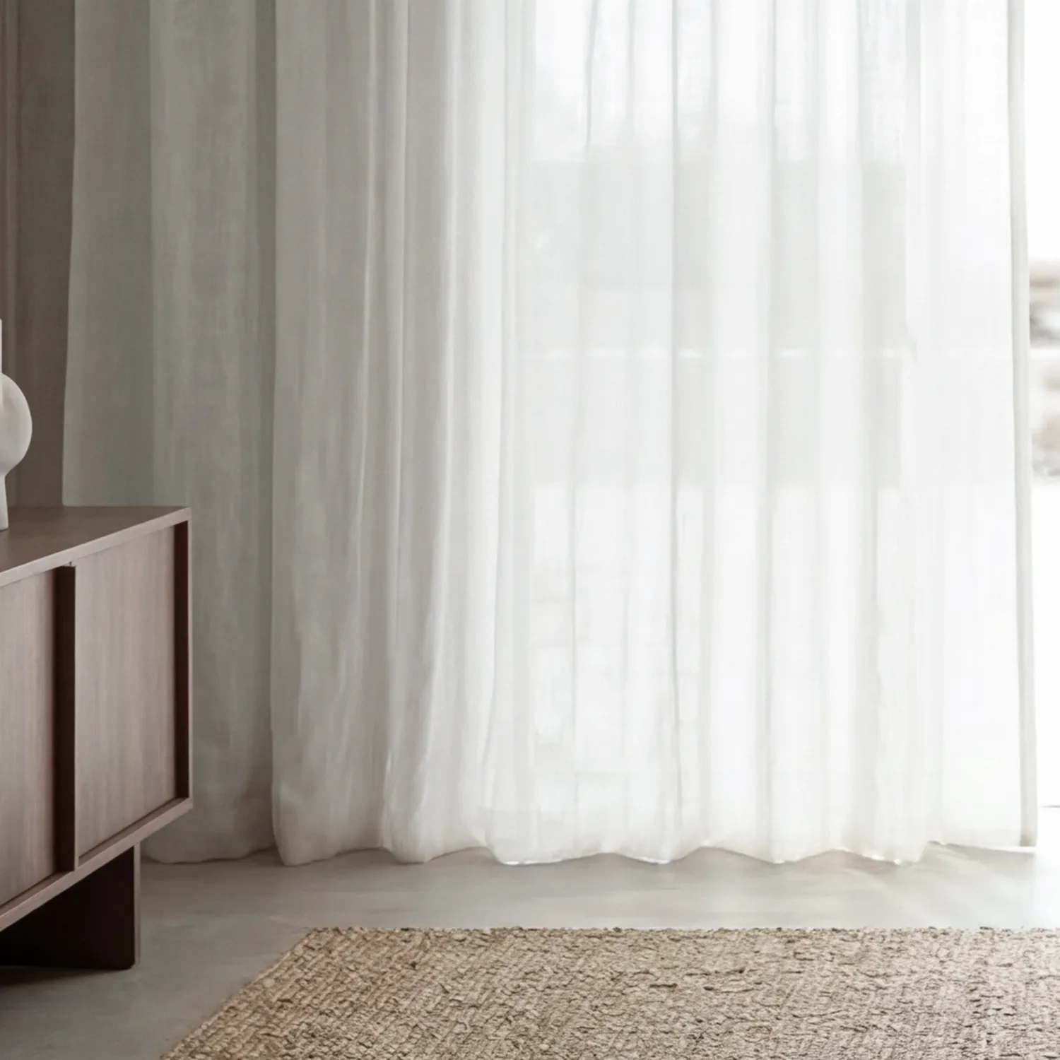 Cortinas Pack de 2 - Cortina de lino Noemi (blanco)