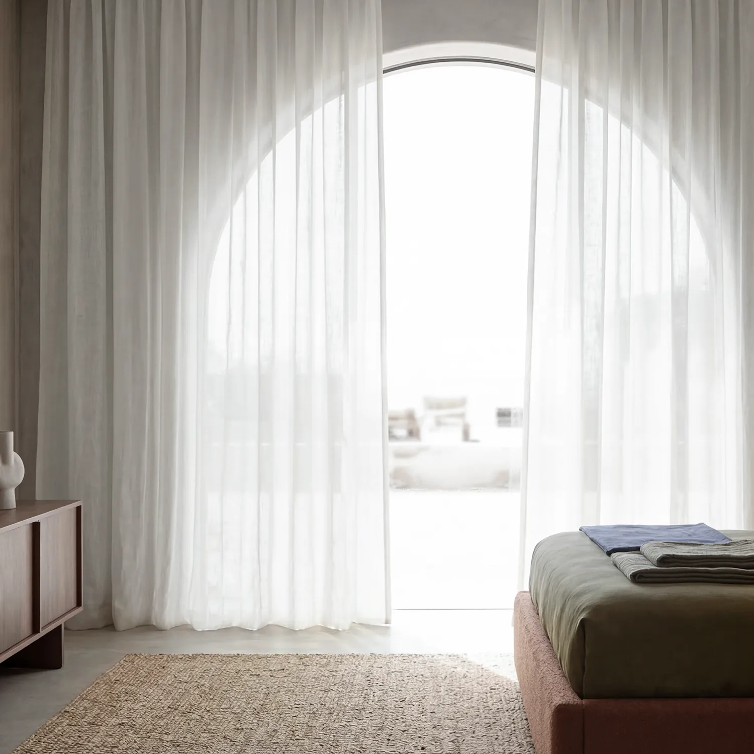 Cortinas Pack de 2 - Cortina de lino Noemi (blanco)