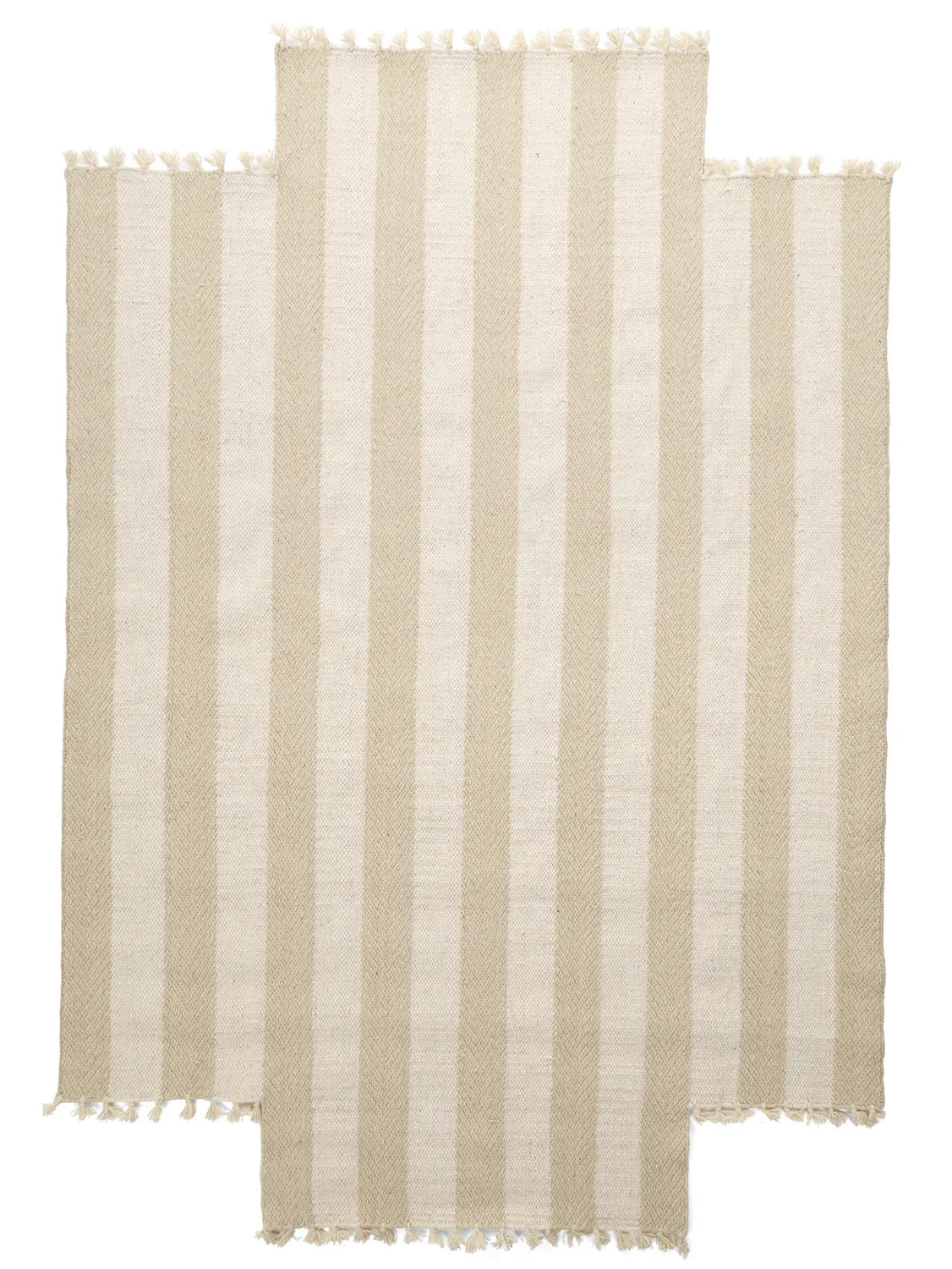 Alfombra de lana irregular - Kystaro (crema/beige)