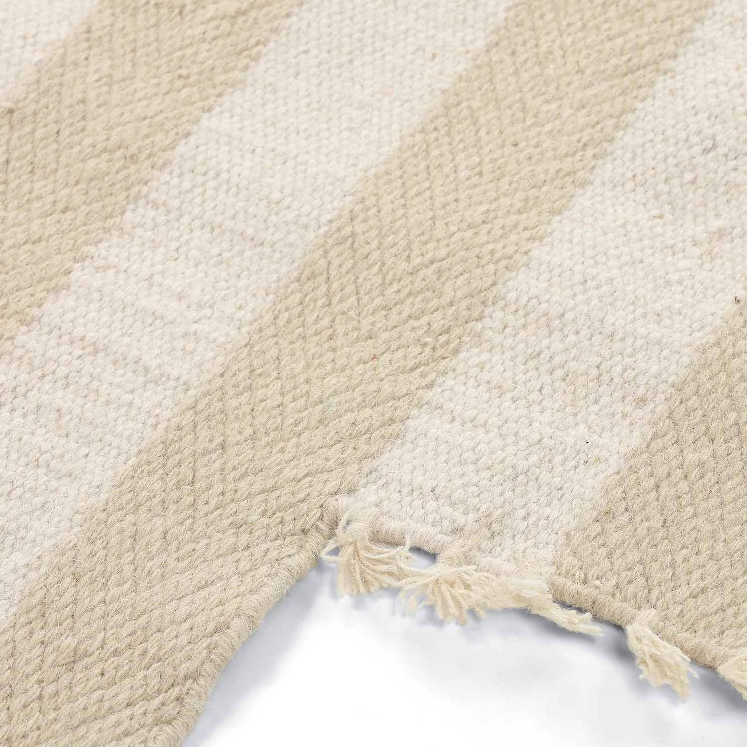 Alfombra de lana irregular - Kystaro (crema/beige)