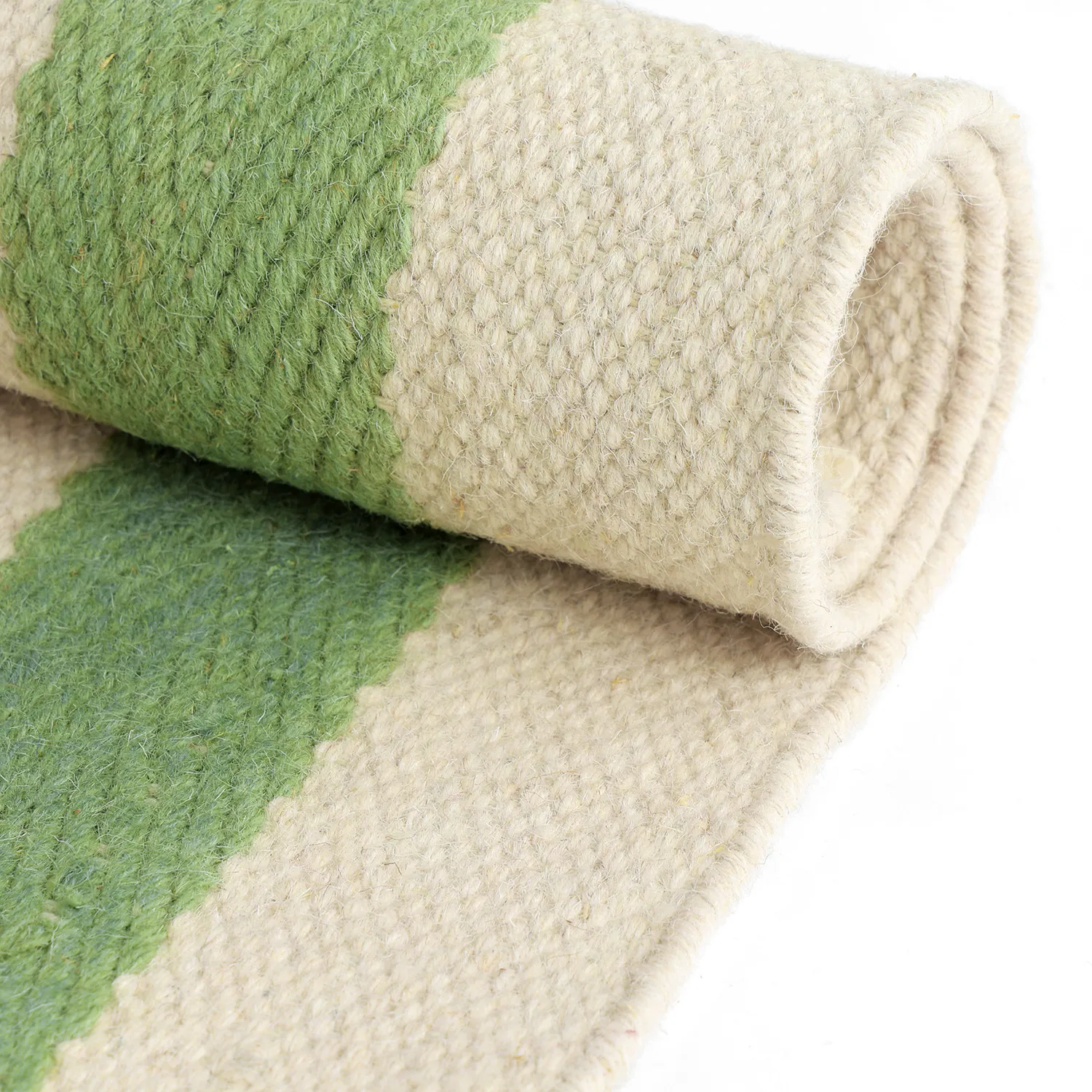 Alfombra de lana irregular - Kystaro (crema/verde/rojo)