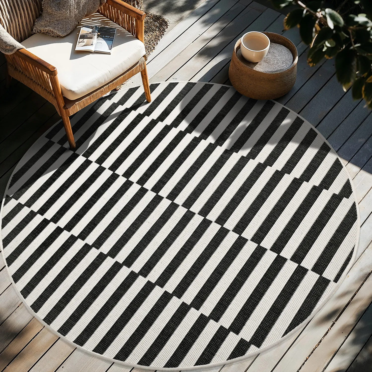 Alfombras redondeadas - Indoor/Outdoor Otto (negro)
