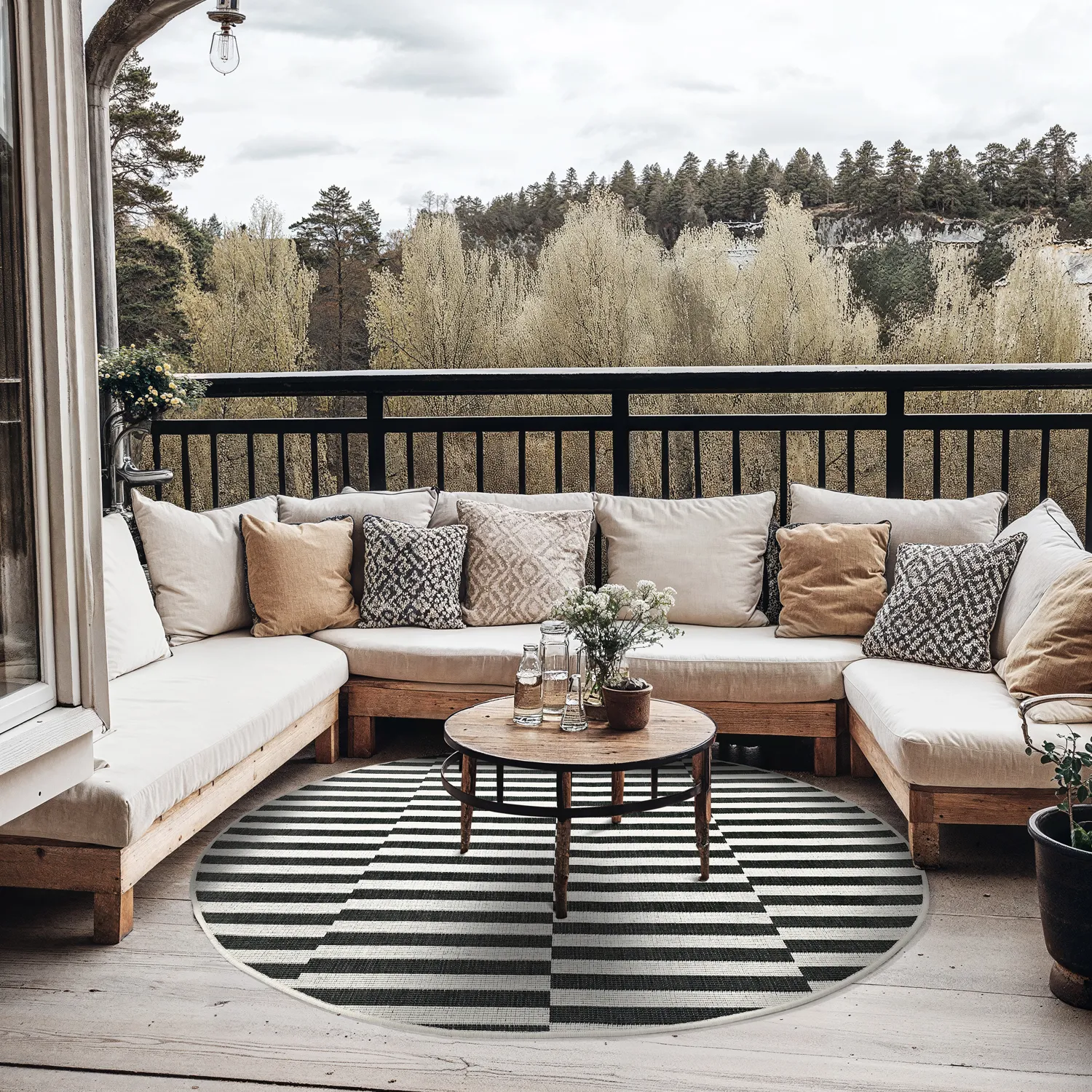 Alfombras redondeadas - Indoor/Outdoor Otto (negro)