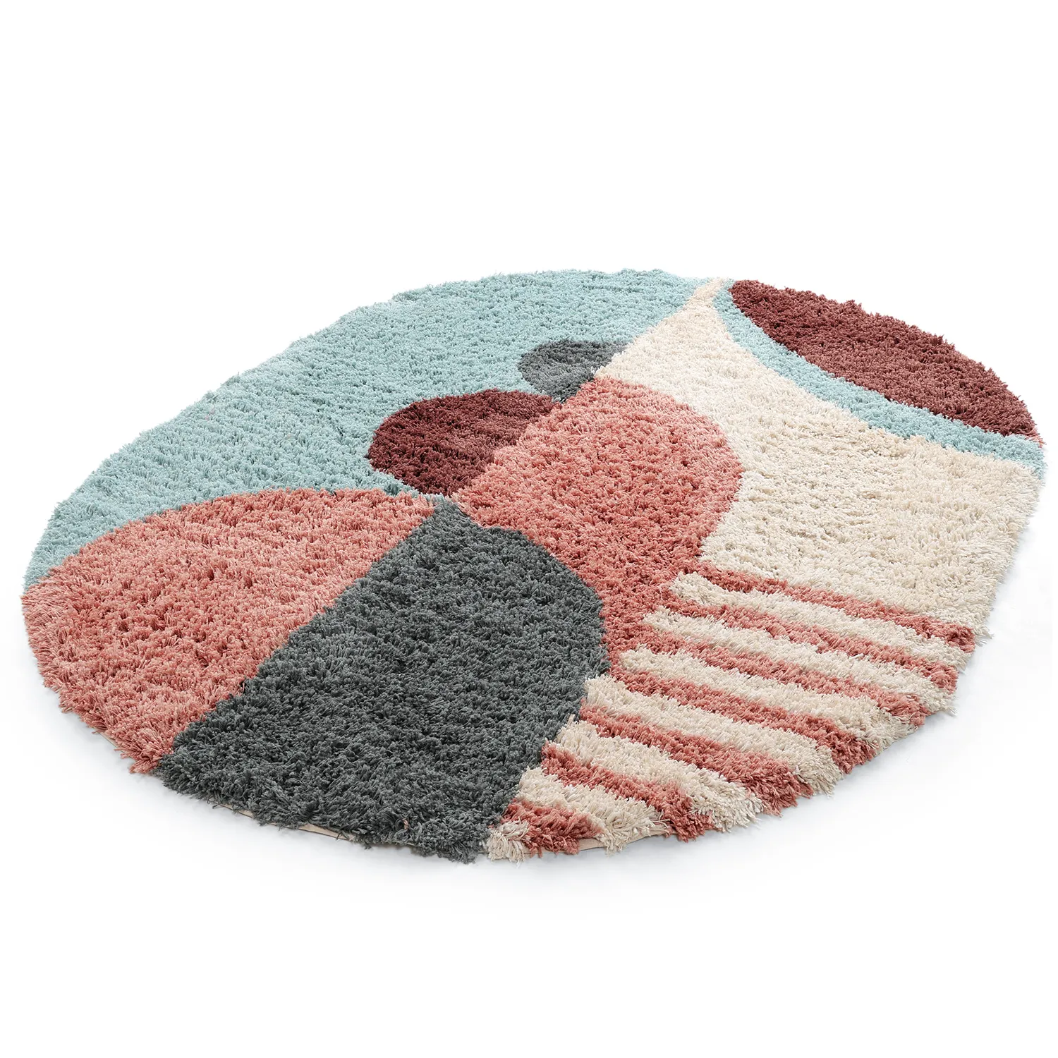 Alfombra ovalada - Tropea Natural Cotton Shaggy (multi)