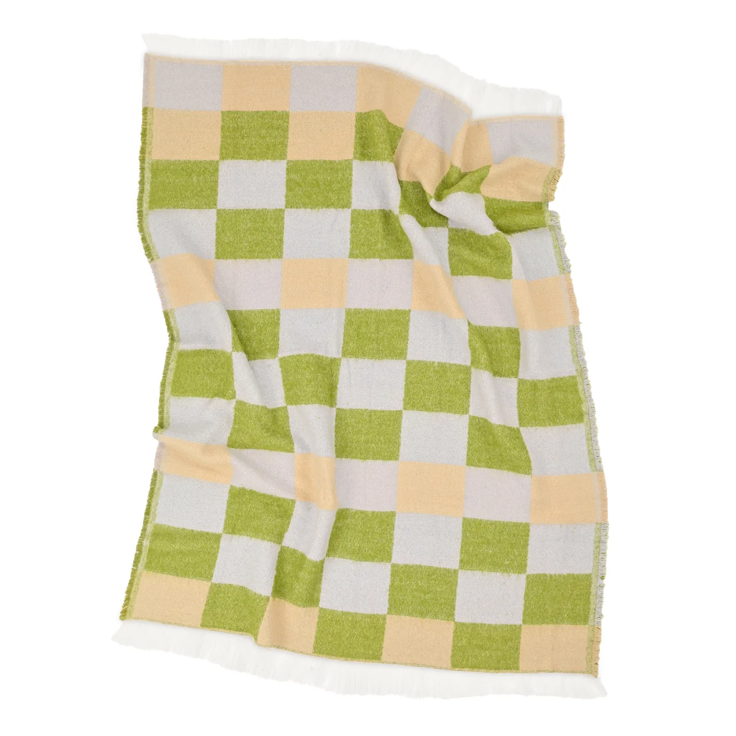Mantas - Manta de mezcla de lana - Audrey Check (beige/verde/morado)