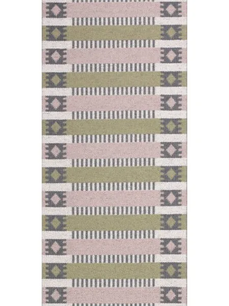 Alfombra de plástico - Horredsmattan Märta (oliv/rosa)