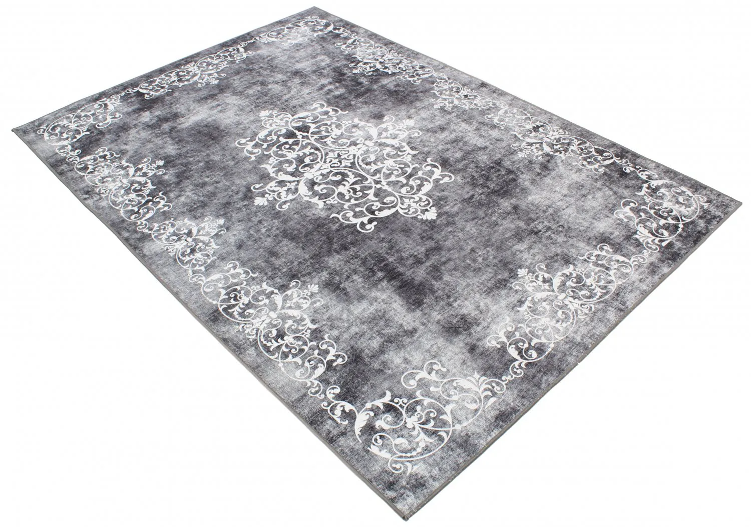 Alfombra Wilton - Santi (gris oscuro/blanco)