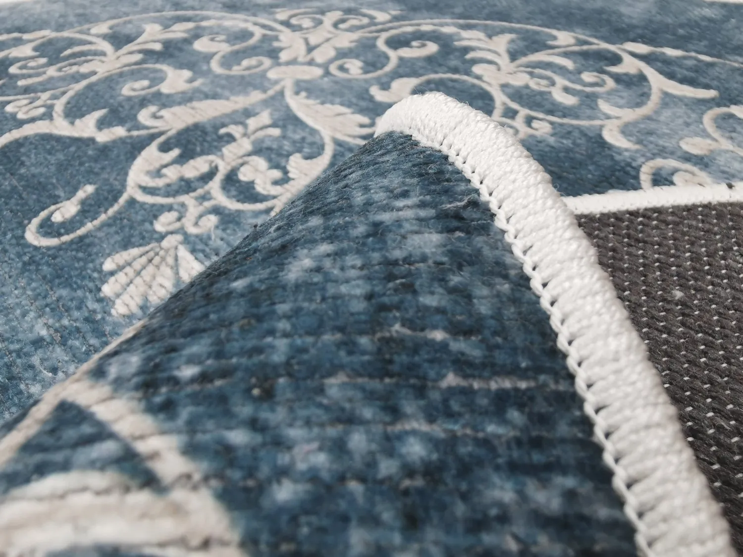 Alfombras redondeadas - Santi (azul/beige)