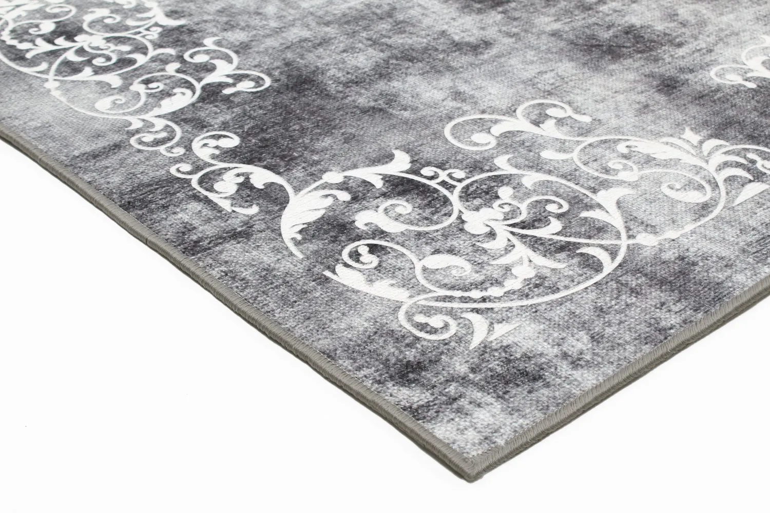 Alfombra Wilton - Santi (gris oscuro/blanco)